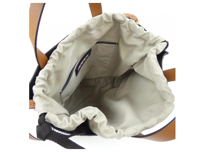 Marni SHMPV01TY3 LV639 Kalbsleder Tasche Blau Beige Marineblau - Ansicht 6
