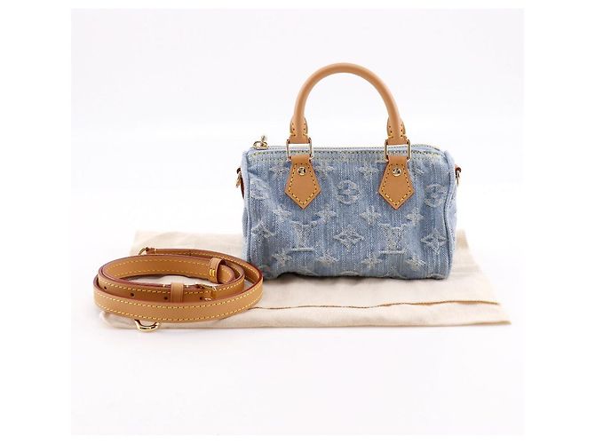 Borsa 2way Louis Vuitton Nano Speedy Monogram Blu Blu chiaro - vista 11