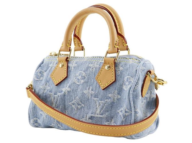 Borsa 2way Louis Vuitton Nano Speedy Monogram Blu Blu chiaro - vista 2