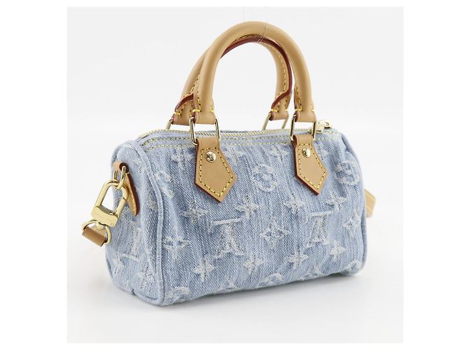 Borsa 2way Louis Vuitton Nano Speedy Monogram Blu Blu chiaro - vista 3