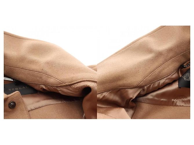 Abrigo de lana camel Versace Castaño Beige - vista 10