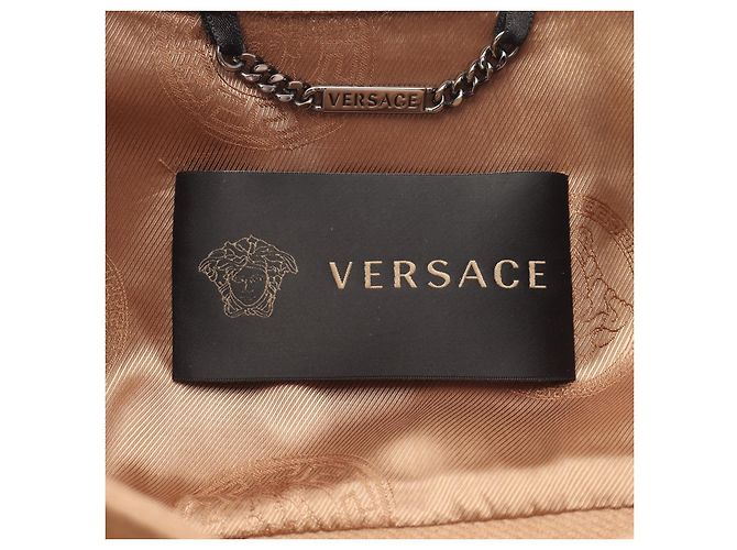 Abrigo de lana camel Versace Castaño Beige - vista 3