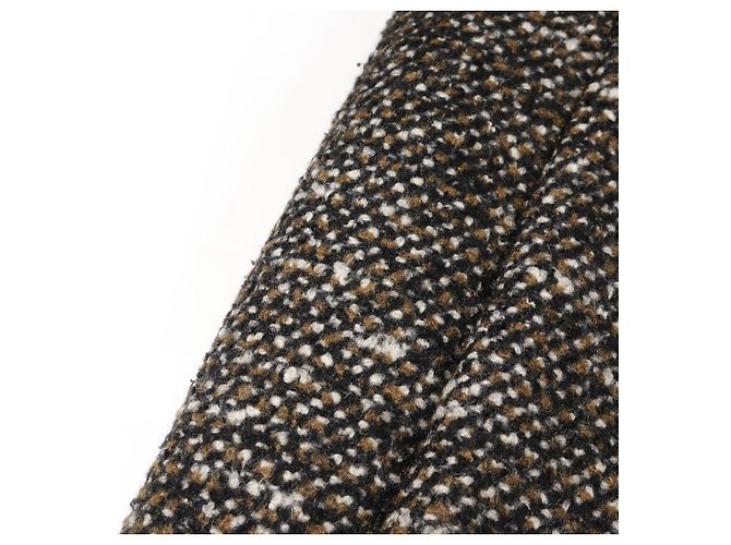 Hermès Capispalla in lana e cashmere Hermes Nero Bianco Cachi - vista 6