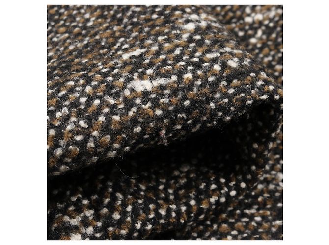 Hermès Capispalla in lana e cashmere Hermes Nero Bianco Cachi - vista 7