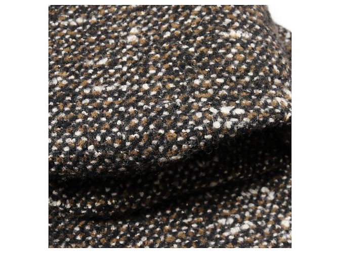 Hermès Capispalla in lana e cashmere Hermes Nero Bianco Cachi - vista 8