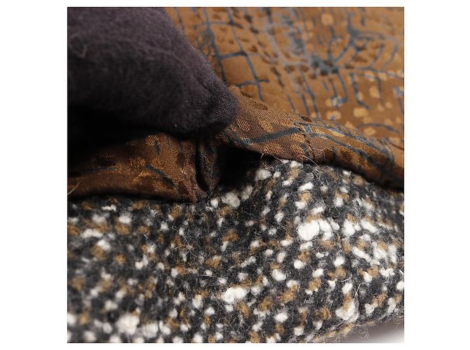 Hermès Capispalla in lana e cashmere Hermes Nero Bianco Cachi - vista 9