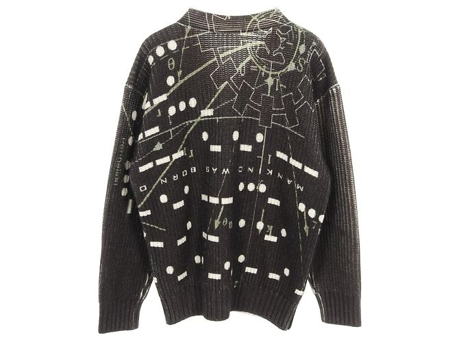 Wollstrickjacke Sacai sacai × INTERSTELLAR Schwarz Grün Roh - Ansicht 2