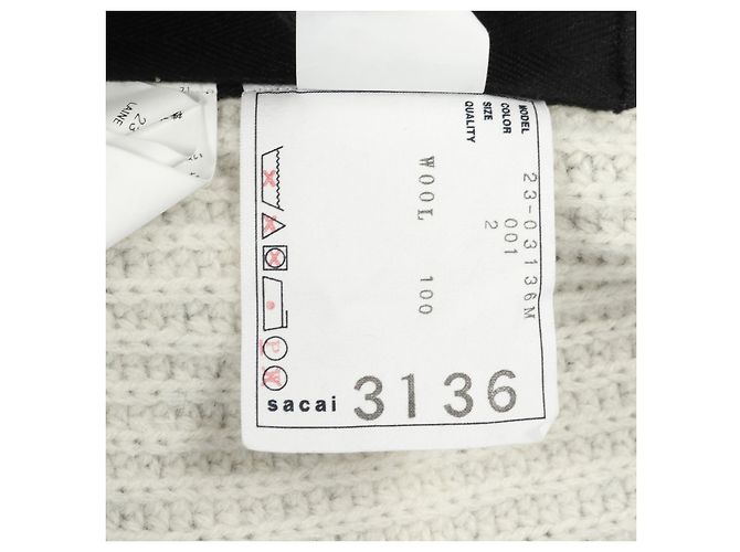 Wollstrickjacke Sacai sacai × INTERSTELLAR Schwarz Grün Roh - Ansicht 3