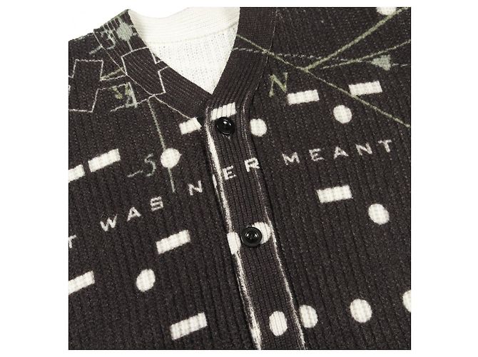 Wollstrickjacke Sacai sacai × INTERSTELLAR Schwarz Grün Roh - Ansicht 8