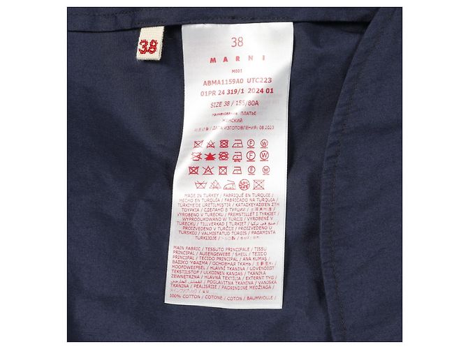 Vestido de algodón Marni Azul Azul marino - vista 7