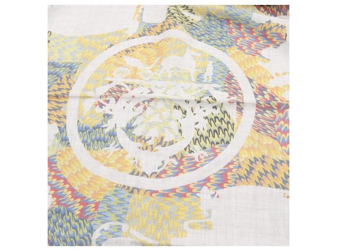 Hermès Sciarpa in seta e cashmere Hermes Carre90 MARBLE EX-LIBRIS Marrone - vista 11