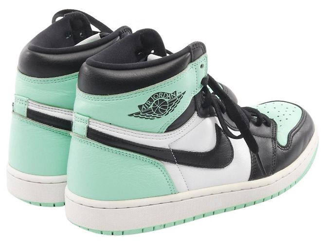 Autre Marque Nike AIR JORDAN 1 RETRO HIGH OG Leder Sneaker Schwarz Grün - Ansicht 2