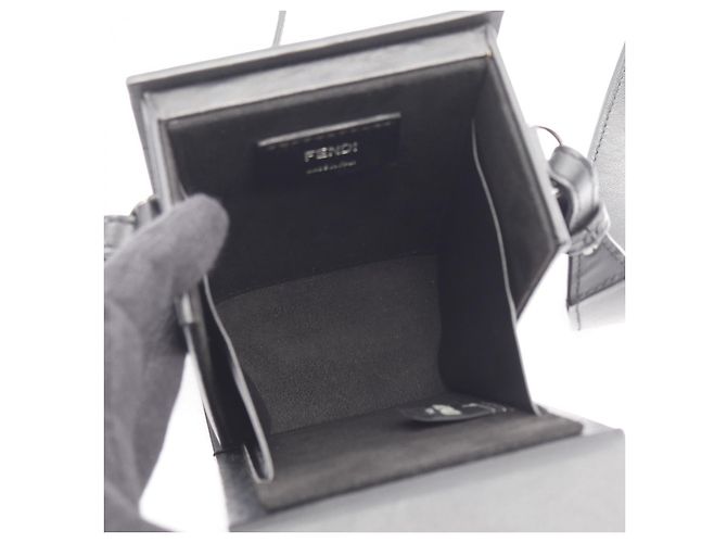 Fendi Box Leder Schultertasche Schwarz - Ansicht 3