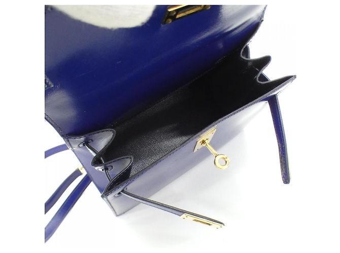 Hermès Hermes Mini Kelly Box Calf Blu - vista 9