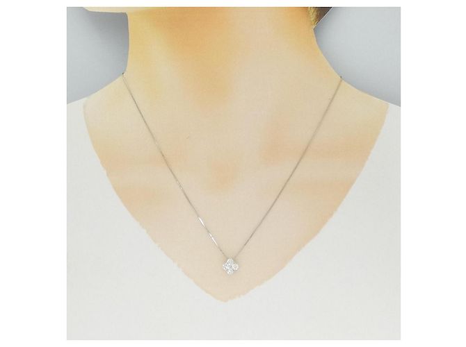 Autre Marque Collana in Diamanti Pt900 K18WG Argento - vista 6