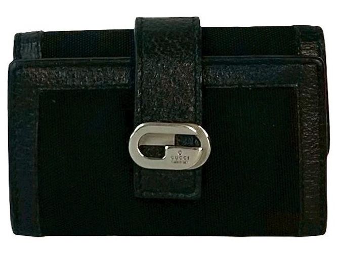 Gucci Leather Nylon Key Case Black - view 2