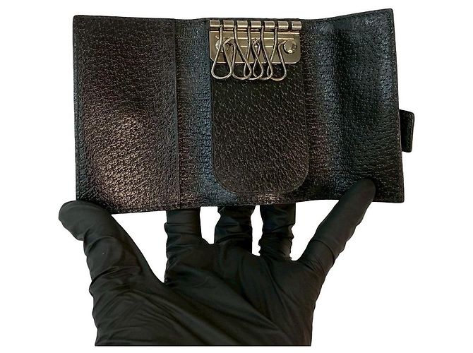Gucci Leather Nylon Key Case Black - view 8