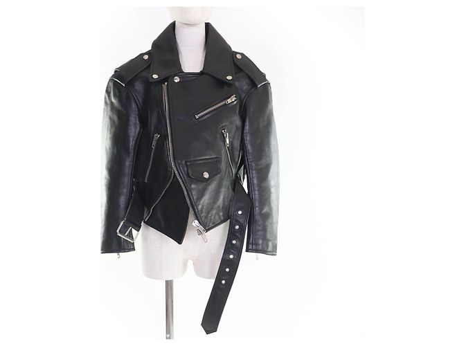 Everyday Balenciaga Lederjacke Schwarz - Ansicht 5