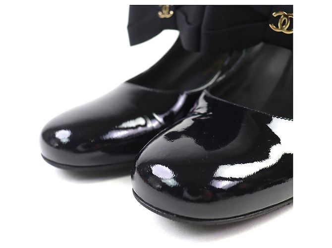 Timeless Décolleté Chanel Merry Jane COCO Mark in vernice Nero - vista 6