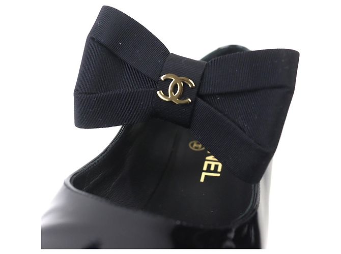 Timeless Décolleté Chanel Merry Jane COCO Mark in vernice Nero - vista 8
