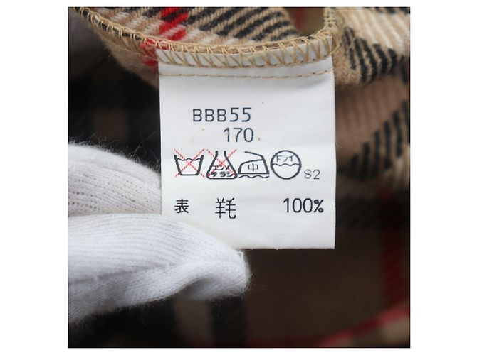 Abrigo Burberry 100% lana con forro de algodón Beige Caqui - vista 9