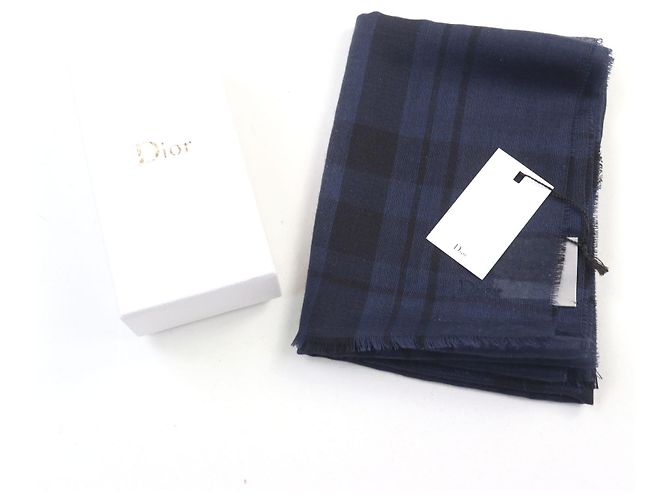Sciarpa in cashmere Dior HOMME Blu - vista 3