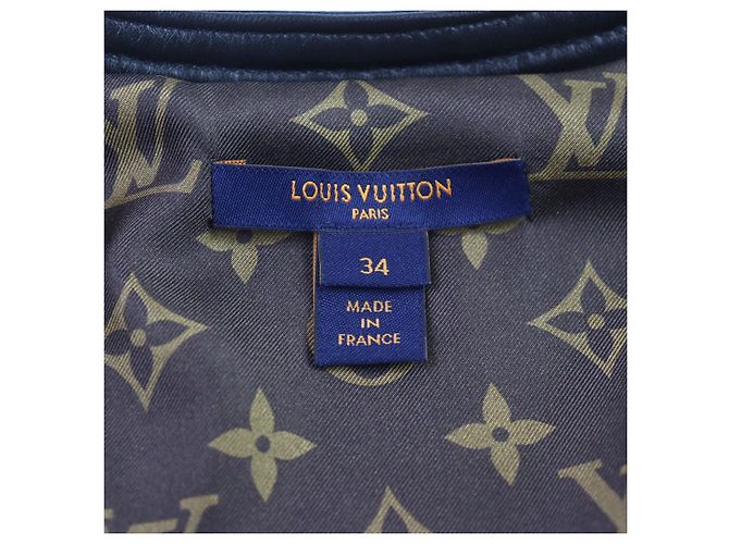 Louis Vuitton Logo Button Leder-Switching-Kleid Braun - Ansicht 10