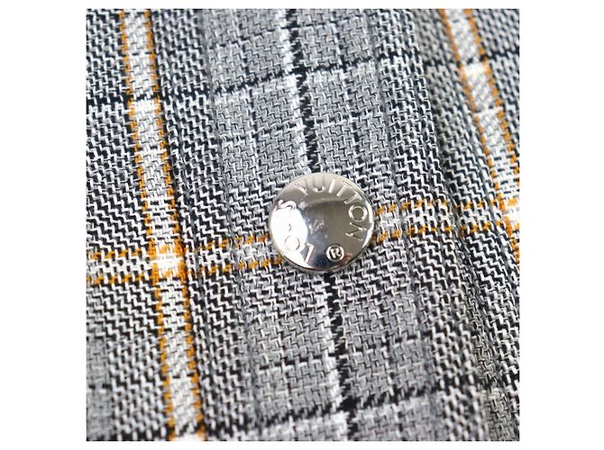 Louis Vuitton Logo Button Leder-Switching-Kleid Braun - Ansicht 5