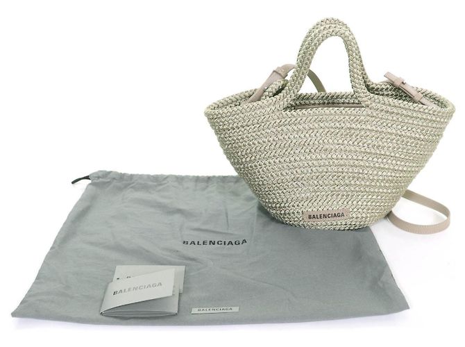 Everyday Borsa a tracolla Balenciaga Ibiza Small Basket Verde Cachi - vista 2