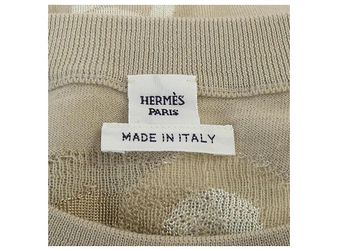 Hermès Top de punto Hermes Beige - vista 4