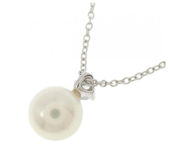 Autre Marque Collana con perle Akoya e oro bianco Au750 Argento - vista 4