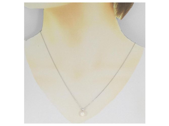 Autre Marque Collana con perle Akoya e oro bianco Au750 Argento - vista 6
