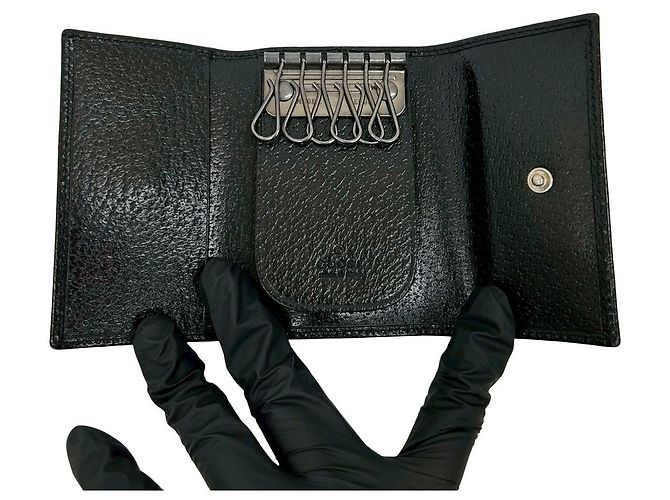 Gucci Leather Trifold Key Case Black - view 8