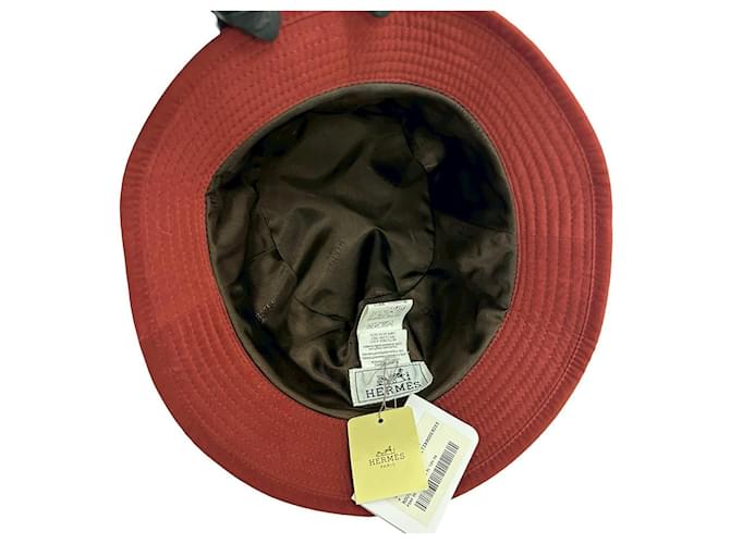Hermès Cappello a secchiello Hermes Rosso - vista 8