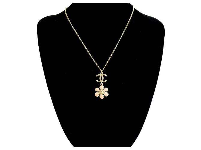 Timeless Chanel Coco Mark Flower Perlenkette mit Kunstperlen Golden - Ansicht 2