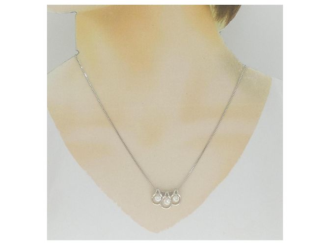 Autre Marque Collana in oro bianco Au750 e diamanti Argento - vista 6