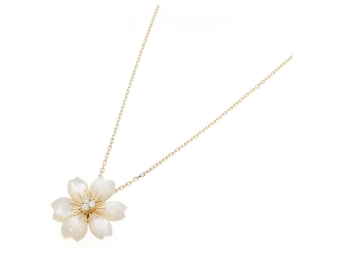 Collana Van Cleef & Arpels Rose de Noël Au750 Madreperla e Diamante D'oro - vista 2