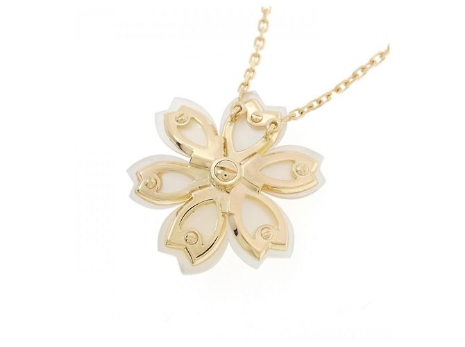 Collana Van Cleef & Arpels Rose de Noël Au750 Madreperla e Diamante D'oro - vista 4