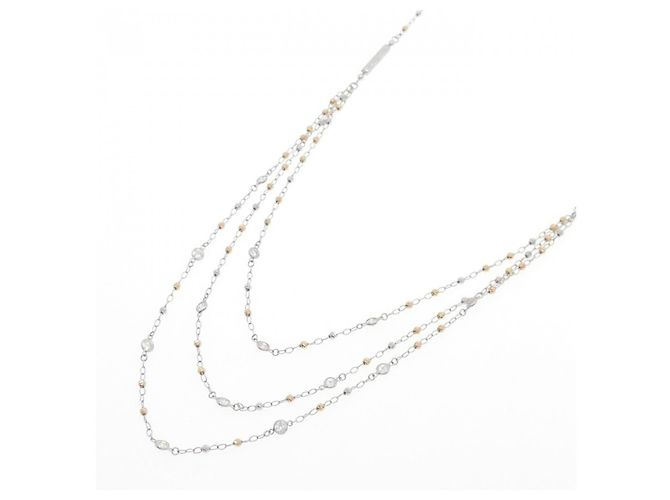 Autre Marque Dreifarbige Diamantkette Au750 Golden - Ansicht 2