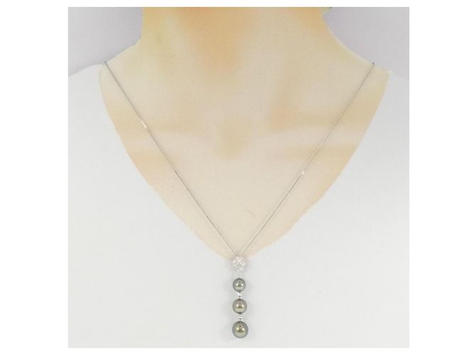 Autre Marque Collana a Trifoglio con Perla del Mar Nero Au750 - vista 7