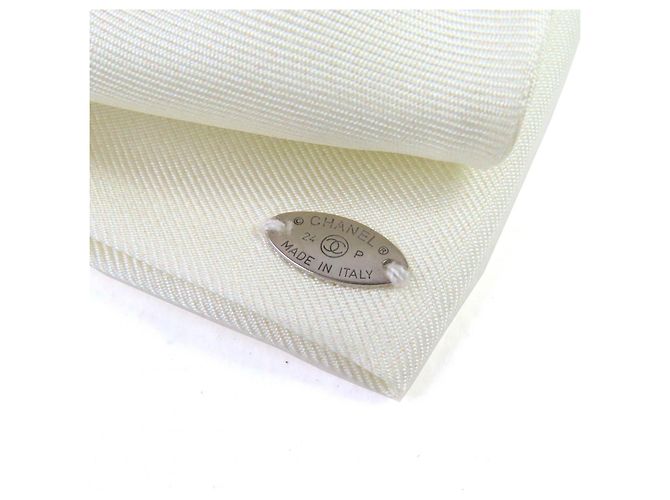 Timeless Barrette Chanel COCO Mark Ribbon in seta Accessorio per capelli Bianco - vista 6