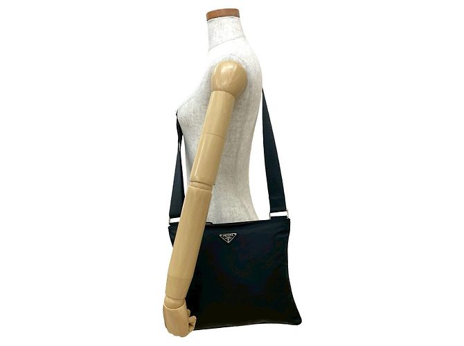 Borsa a tracolla in nylon Tessuto Prada Nero - vista 3
