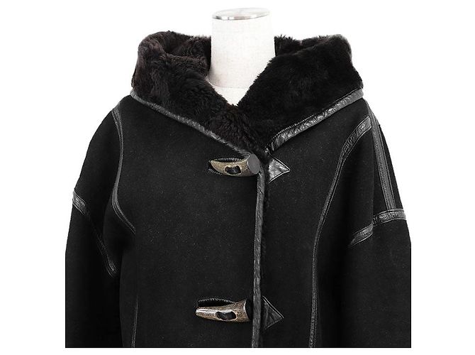 Abrigo de piel de oveja ISSEY MIYAKE Negro - vista 2