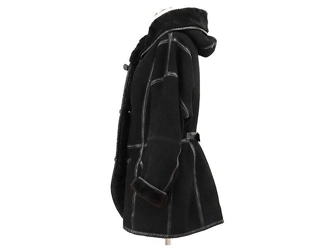 Abrigo de piel de oveja ISSEY MIYAKE Negro - vista 5