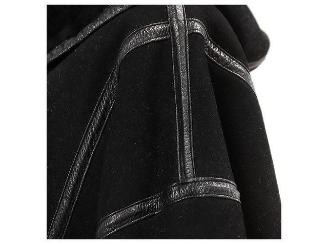 Abrigo de piel de oveja ISSEY MIYAKE Negro - vista 6