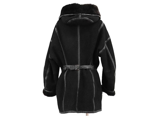 Abrigo de piel de oveja ISSEY MIYAKE Negro - vista 7