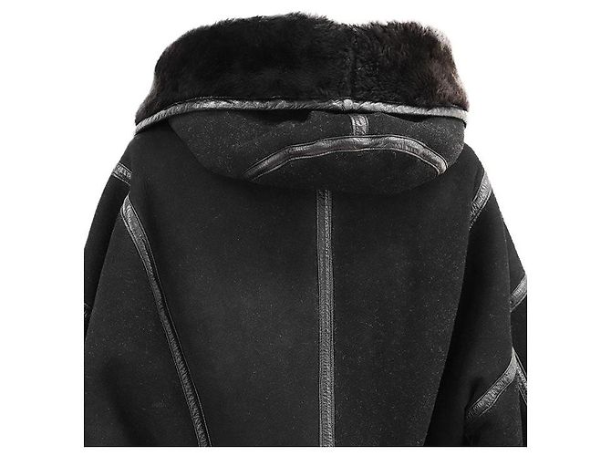 Abrigo de piel de oveja ISSEY MIYAKE Negro - vista 8