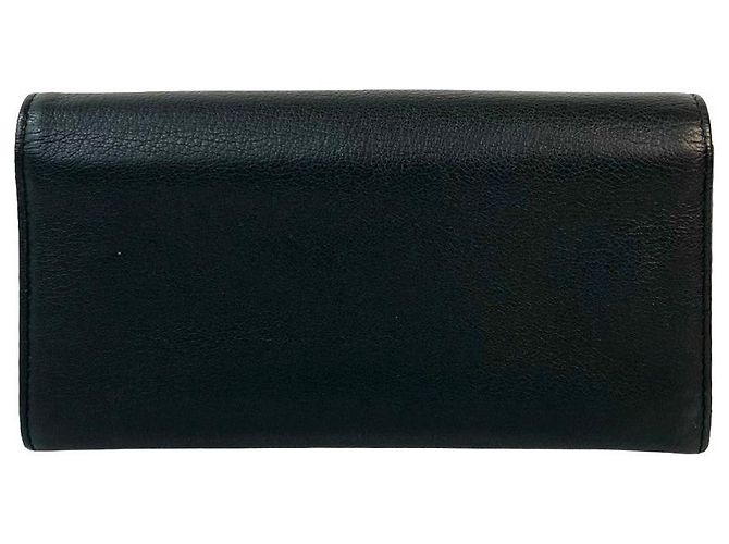 Timeless Chanel Coco Mark Clover Lederlanger Geldbeutel Schwarz - Ansicht 3
