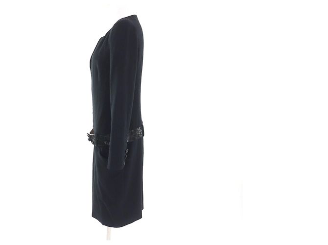 Timeless Vestido de lana CHANEL BIGCOCO con hebilla Mark Negro - vista 2