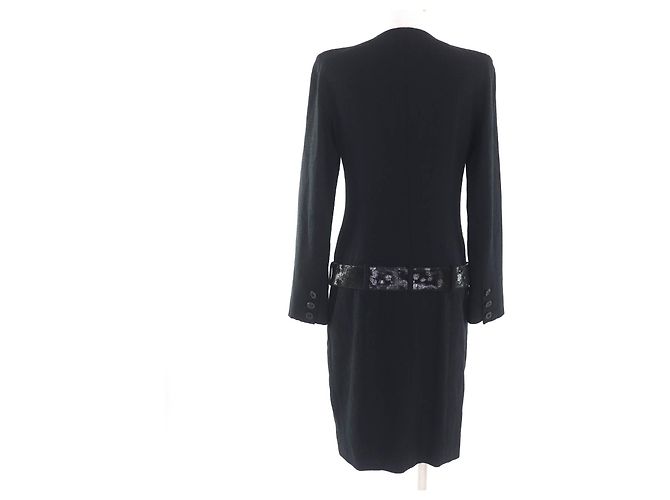 Timeless Vestido de lana CHANEL BIGCOCO con hebilla Mark Negro - vista 3